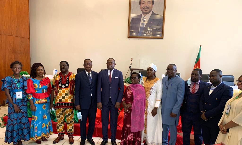 Officials pose in favour of inclusive education in primary schools in Cameroon
