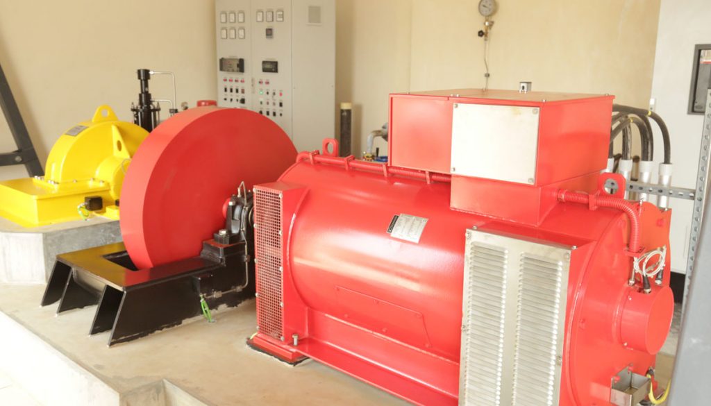 Running Turbines of Hydro Plant generating stable energy.