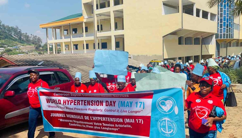 Hypertensive support group members march to create awareness