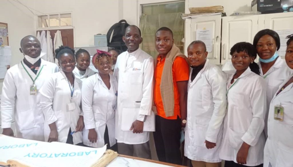 Outgoing and incoming CBCHS Lab Supervis]or in Kumba Baptist Hospital