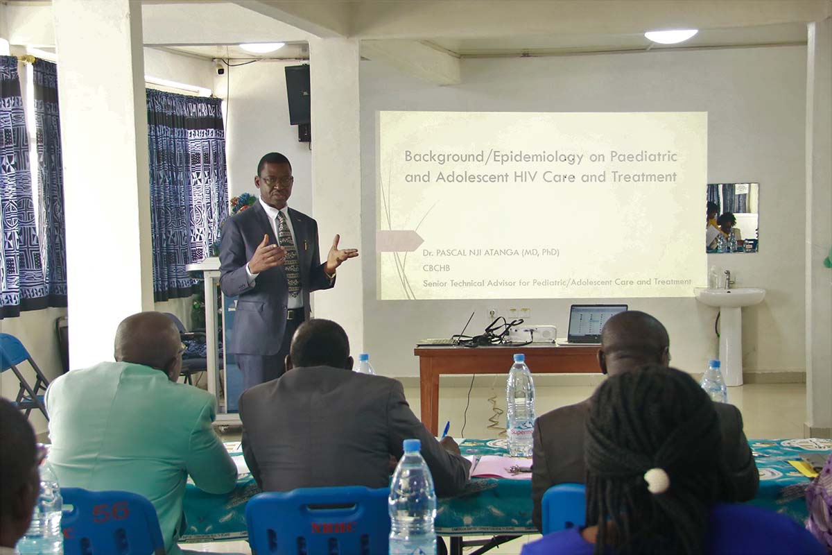 Dr Pascal Nji Atanga expounding on HIV