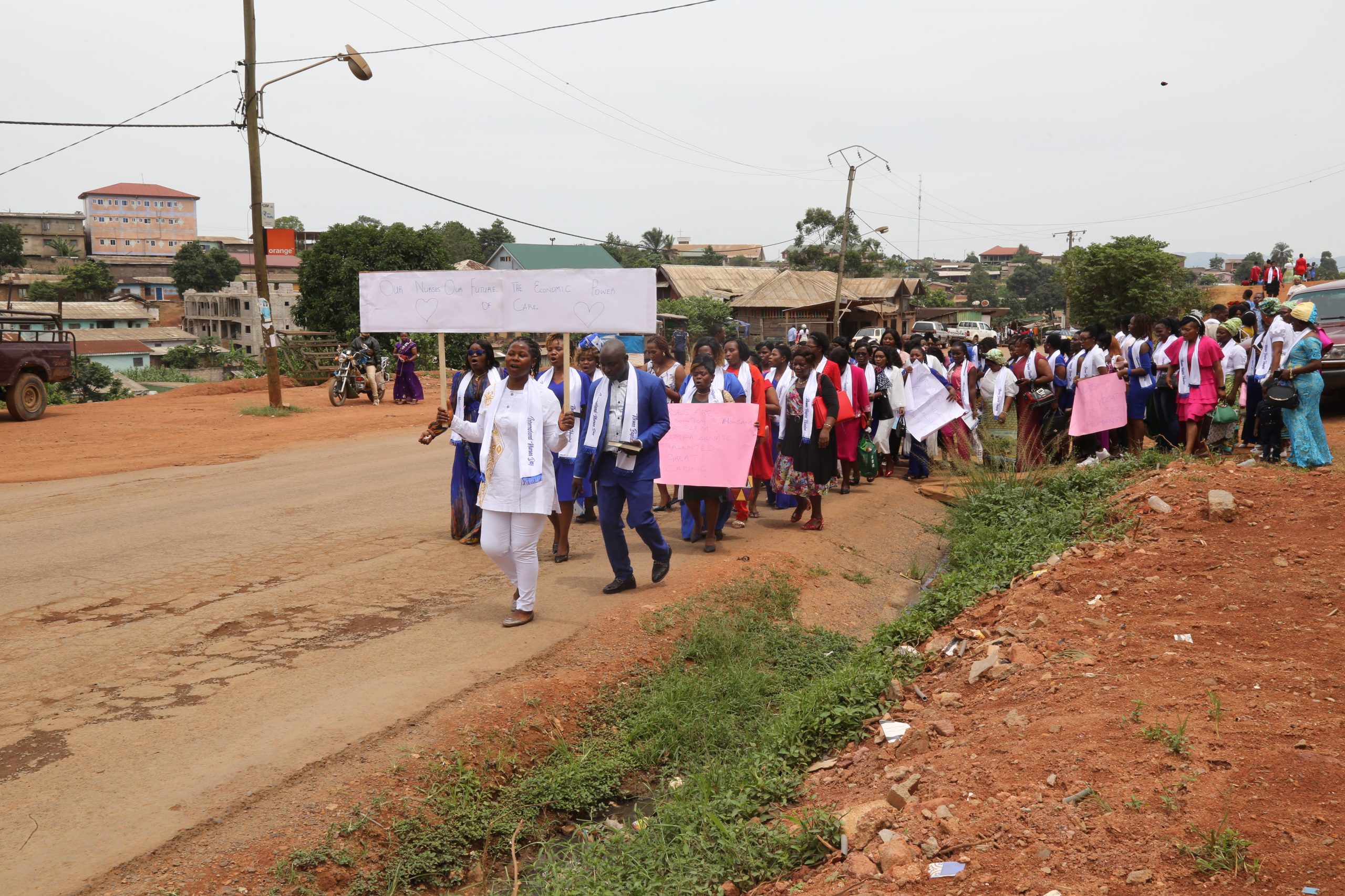 Nurses take to the streets of Bamenda raising awareness of their essential role
