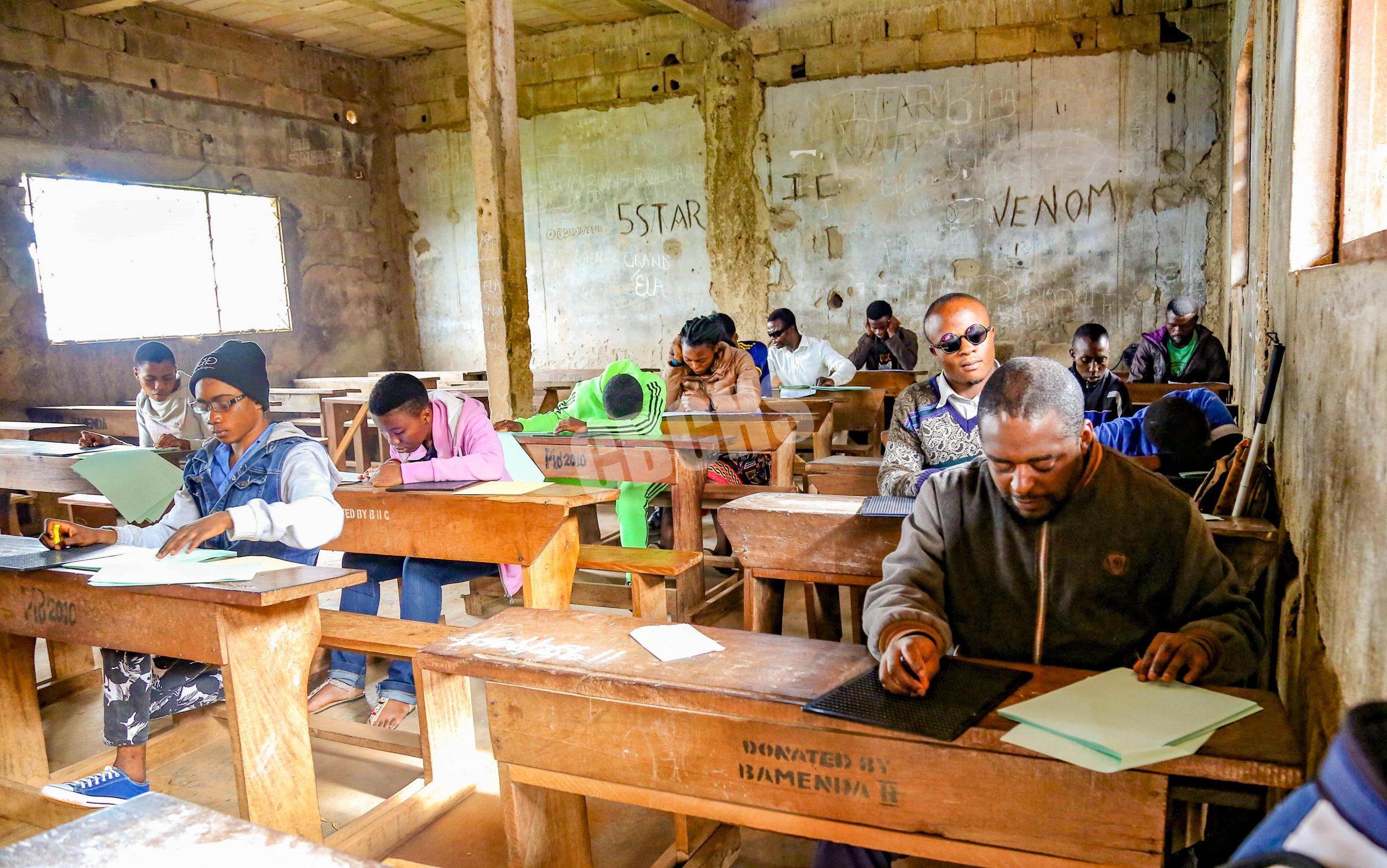 Virutally impaired student taking the GCE exams