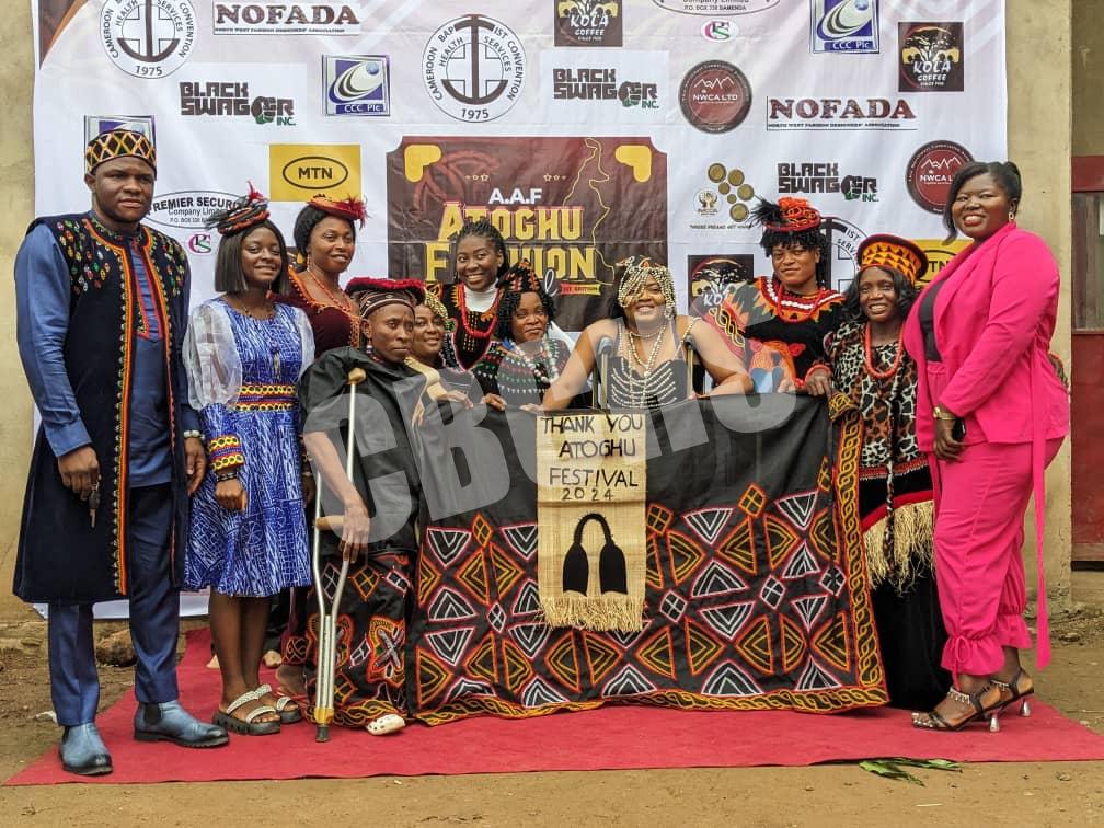 Women with disabilities celebrate their participation in the 2024 Atogu festival