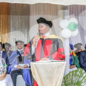 Dr. Mokake Martin Divine delivering the Academic Discourse