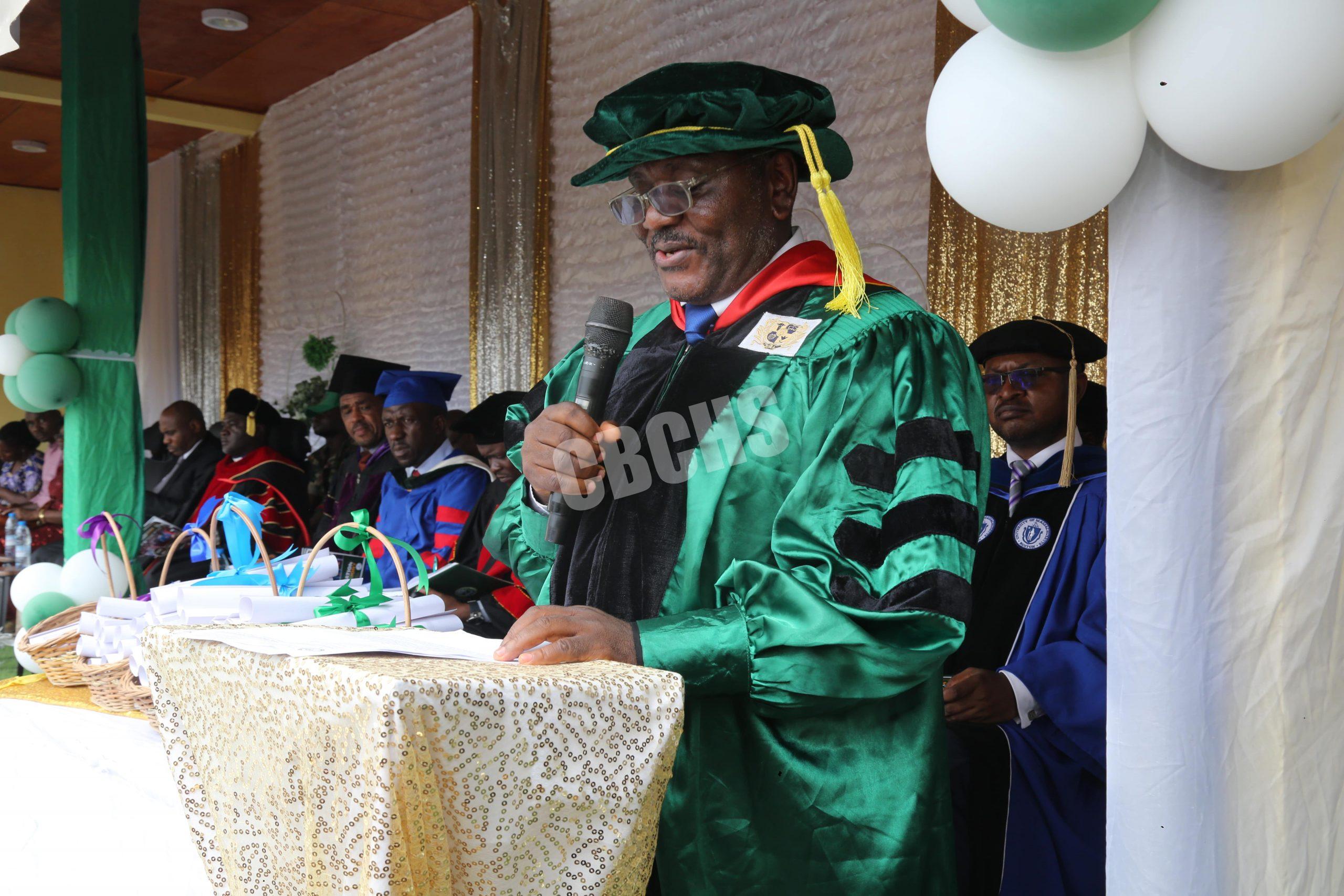 Dr. Nkuoh Godlove, Academic Dean presenting the novelty of BSPH