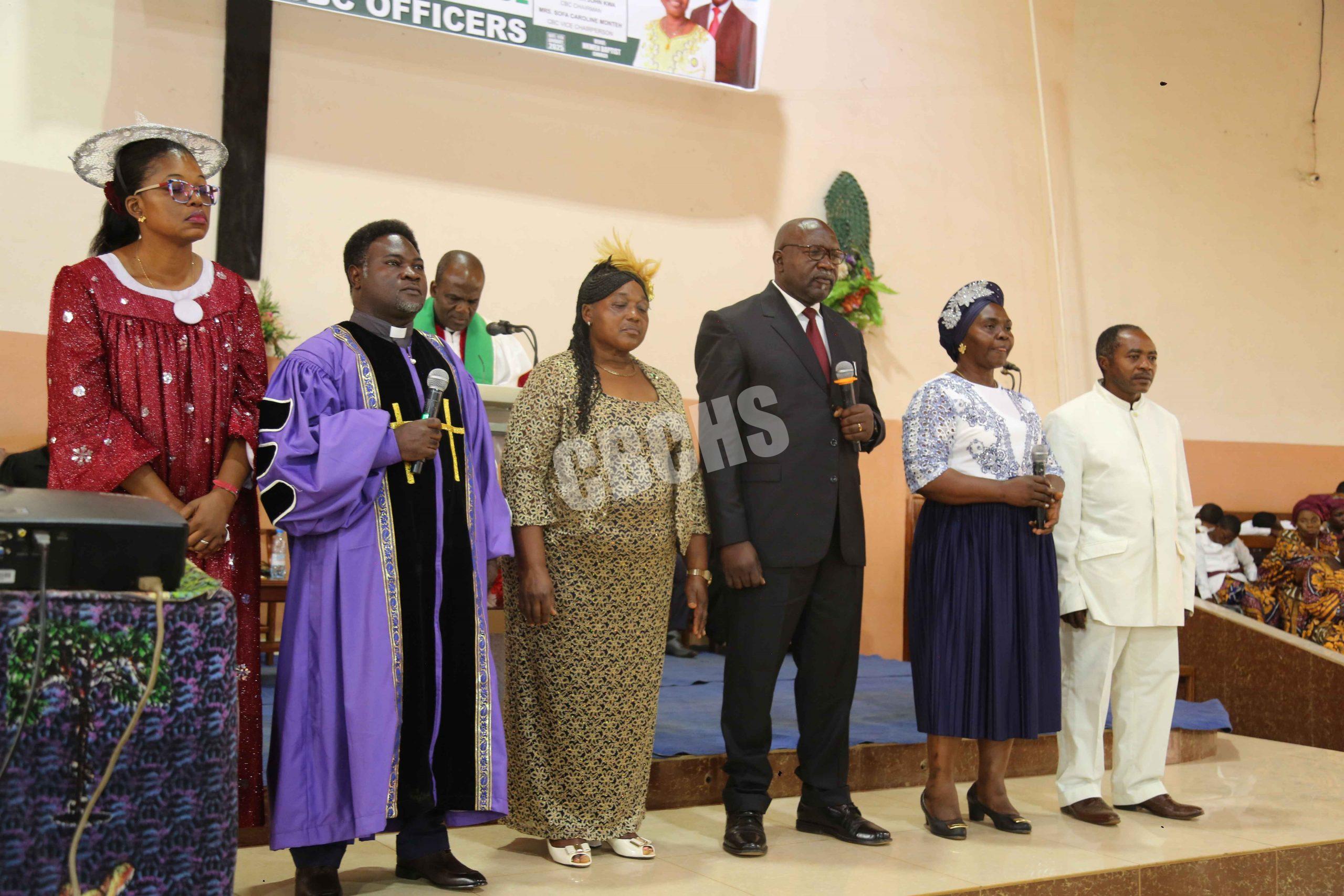 New CBC leaders being grilled & spouses by outgoing EP, Rev. Dr. Nditemeh Charlemagne