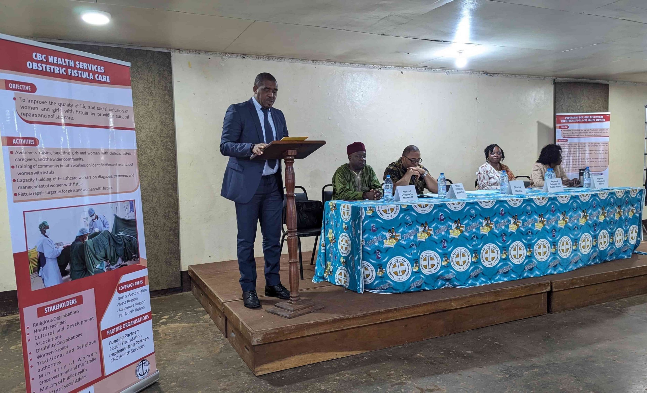 CBC Health Services Director welcoming participants to the project launch in Bamenda