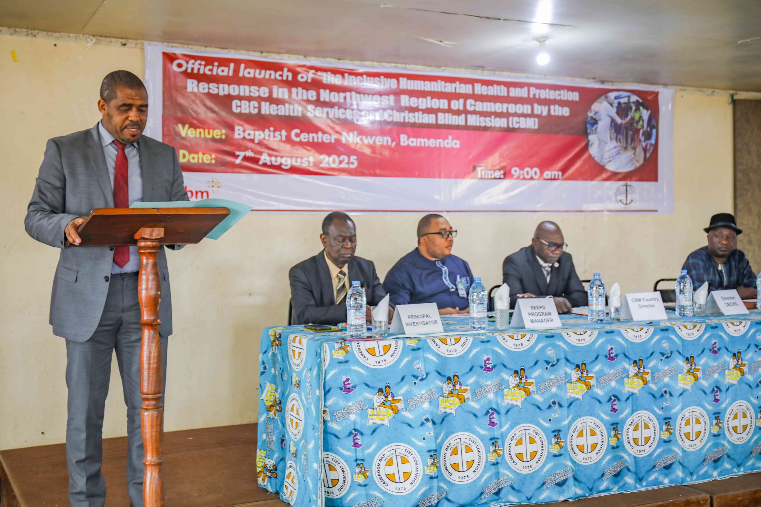 Director of CBCHS, Mr. Ngum Samuel applauding CBM for long-standing partnership