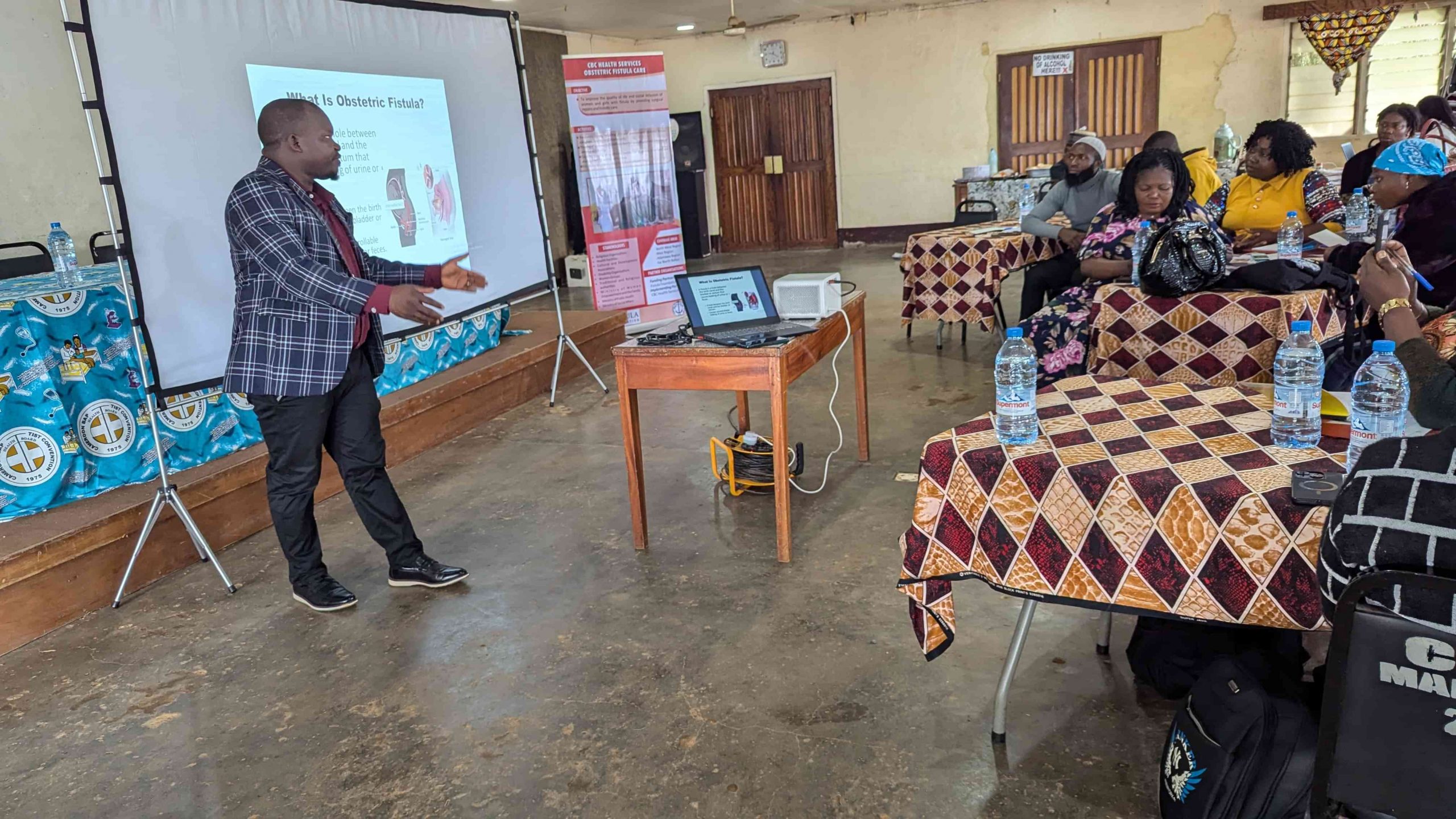 Dr. Leonard presenting the causes and impact of obstetric fistula