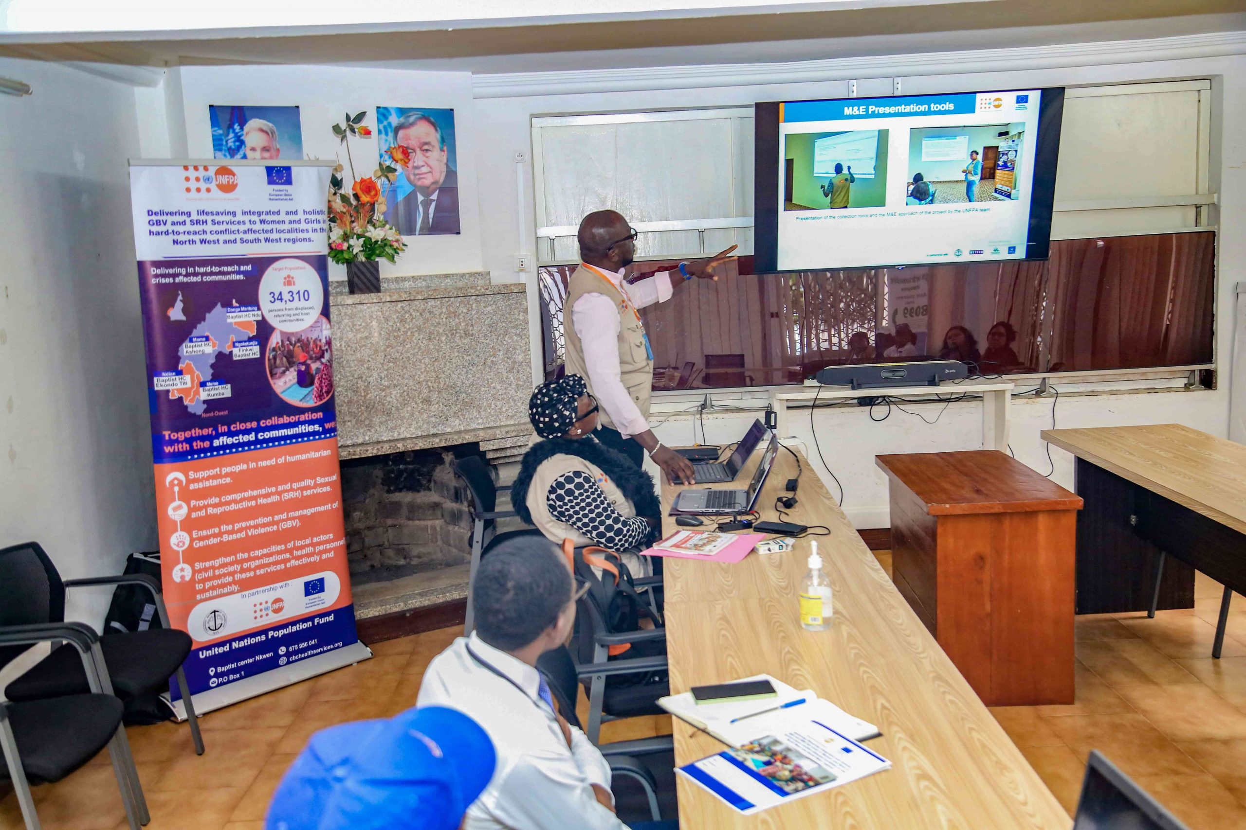 Dr. Sam, UNFPA SRH Expert presenting rhe project progress
