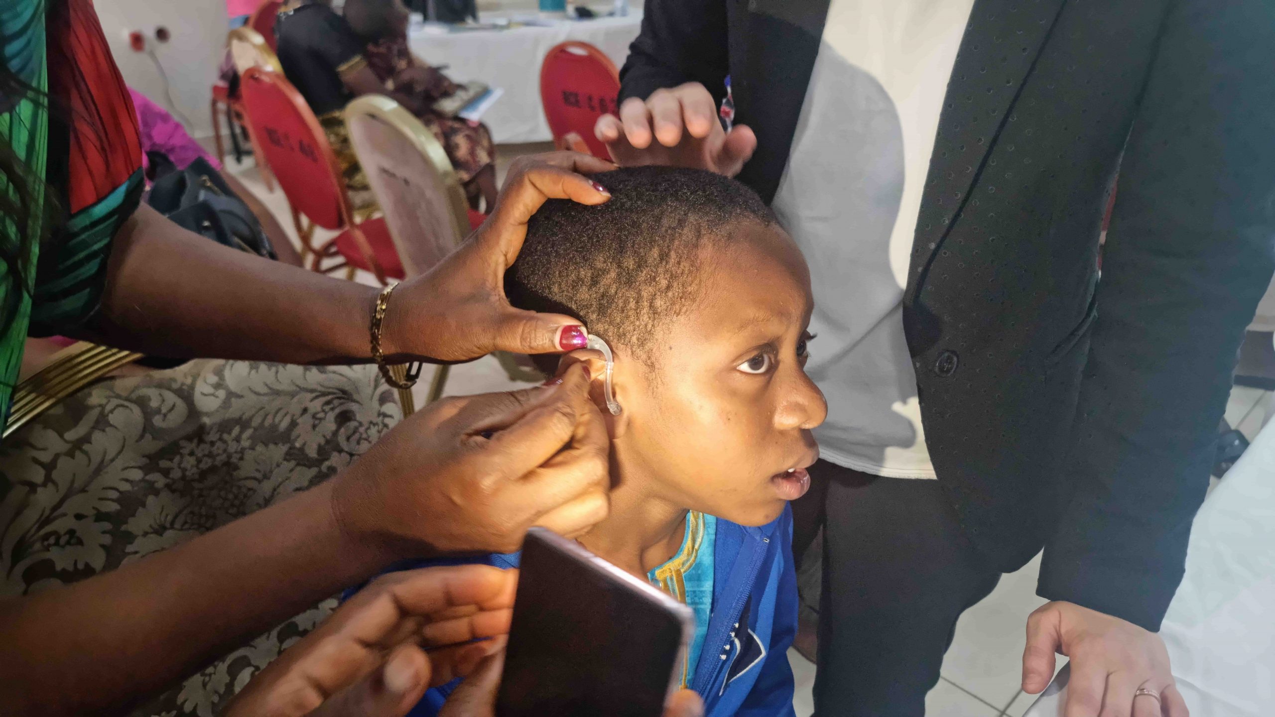 Fitting of Hearing Aid to beneficaries during practical sessions
