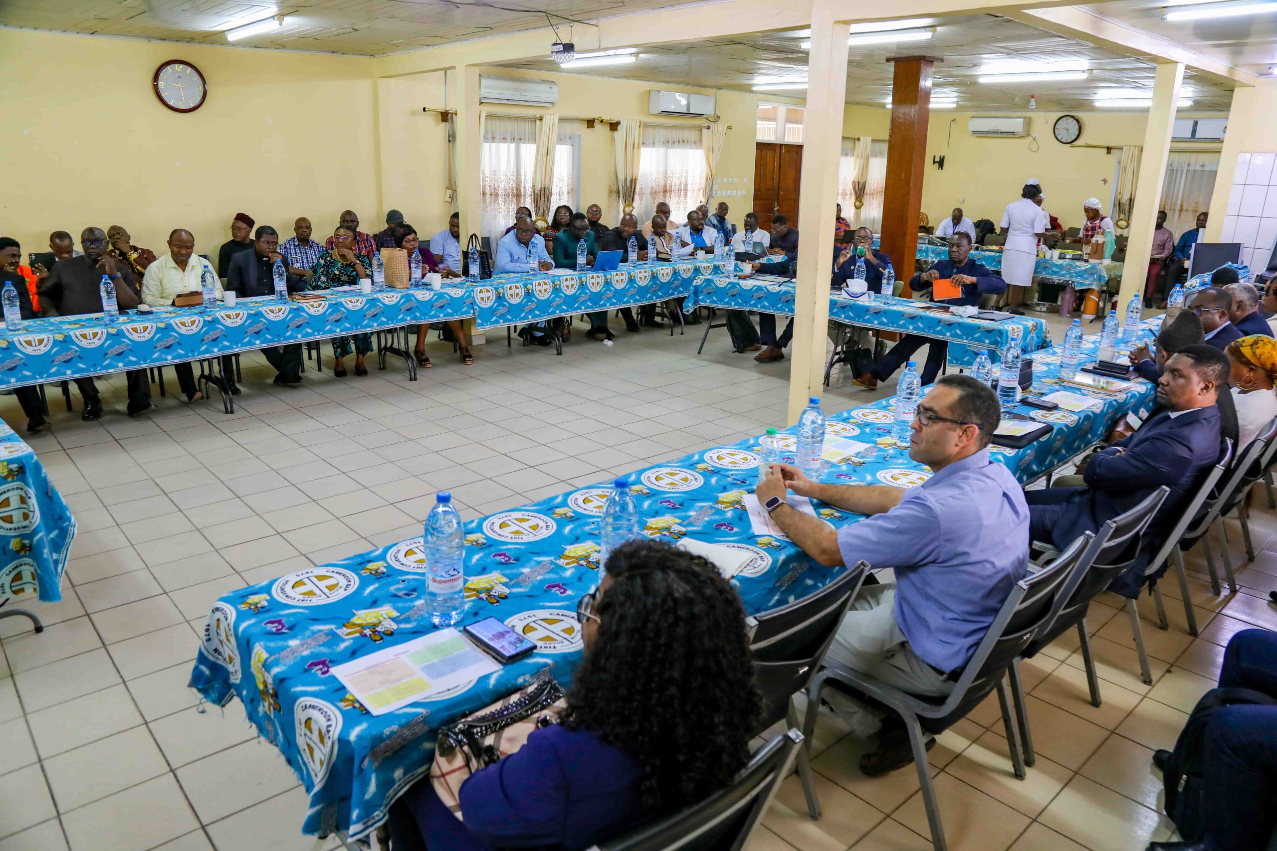 Cross section of committee meeting in session