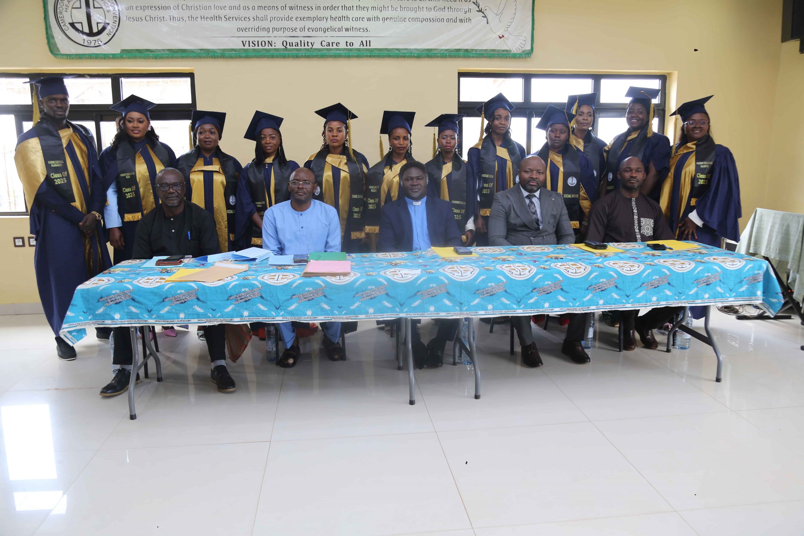 Graduating social workers & dignitaries led by CBC Executive President