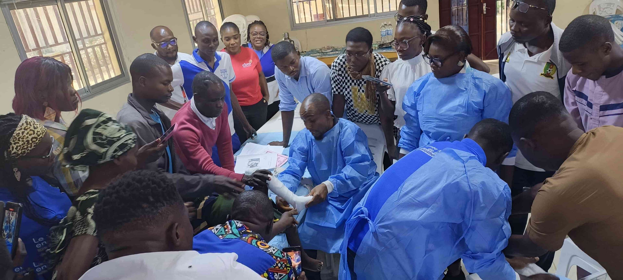 Practical session on applying a cast to a child with Clubfoot.