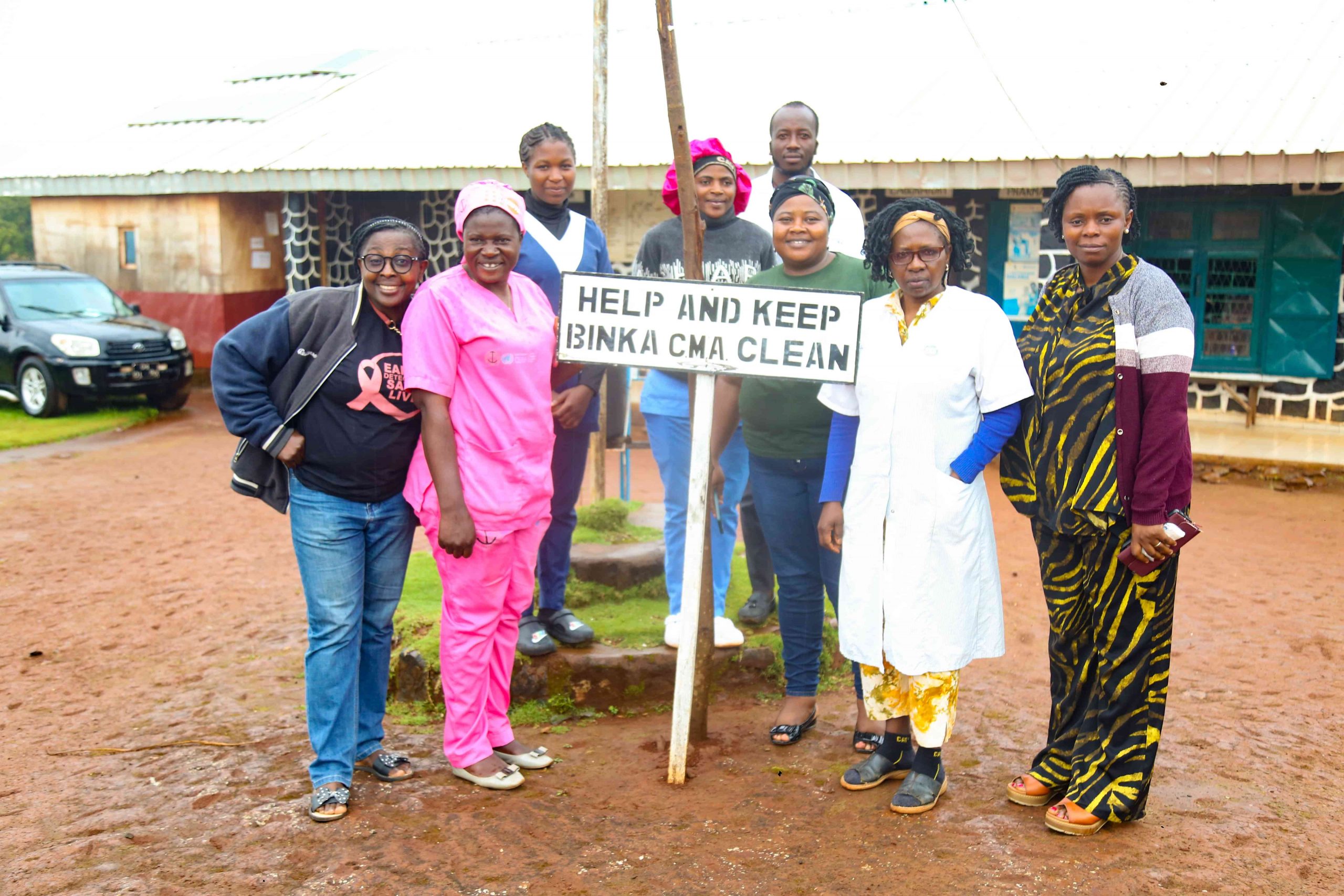 The Team Poses at the Binka District health center, led by the SRH focal person from the NW Regional Delegation of Public Healthcenter
