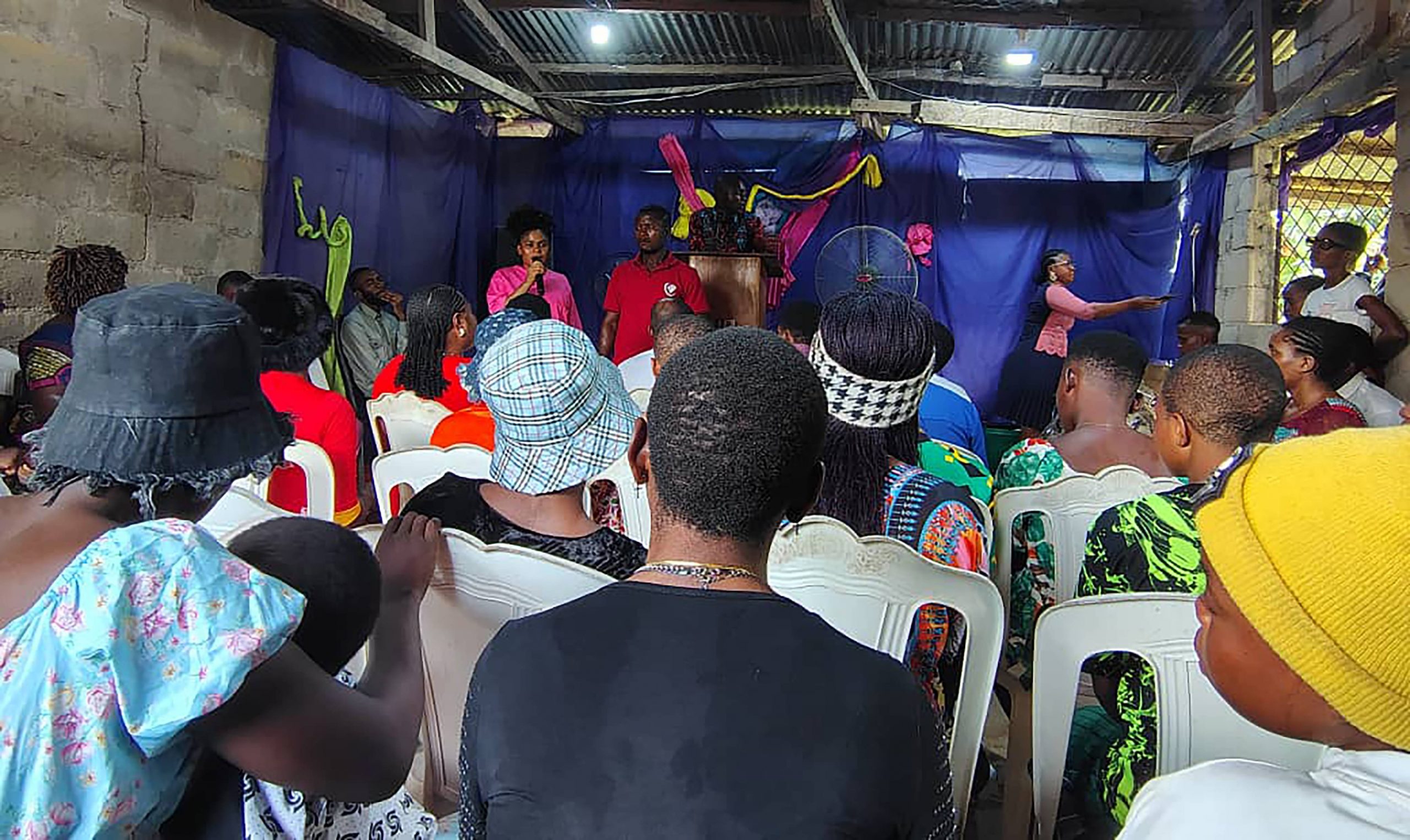 Through churches the midwives sentitize the population on SRH