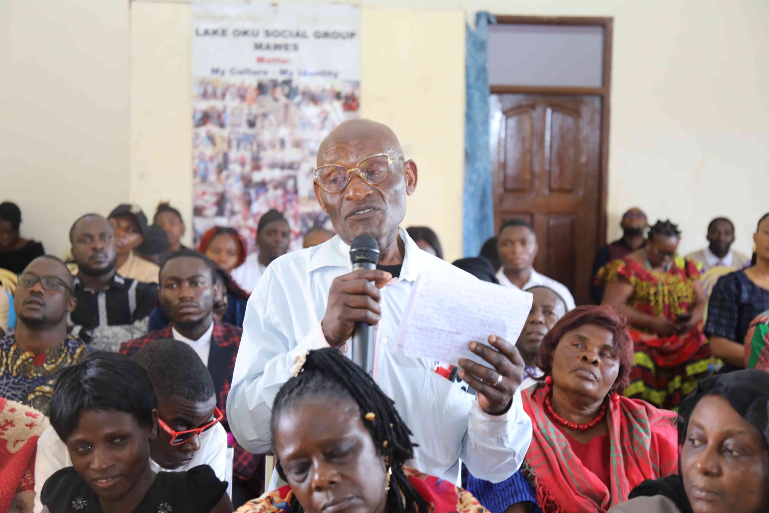 Person with disability reacting to presentation of survey findings