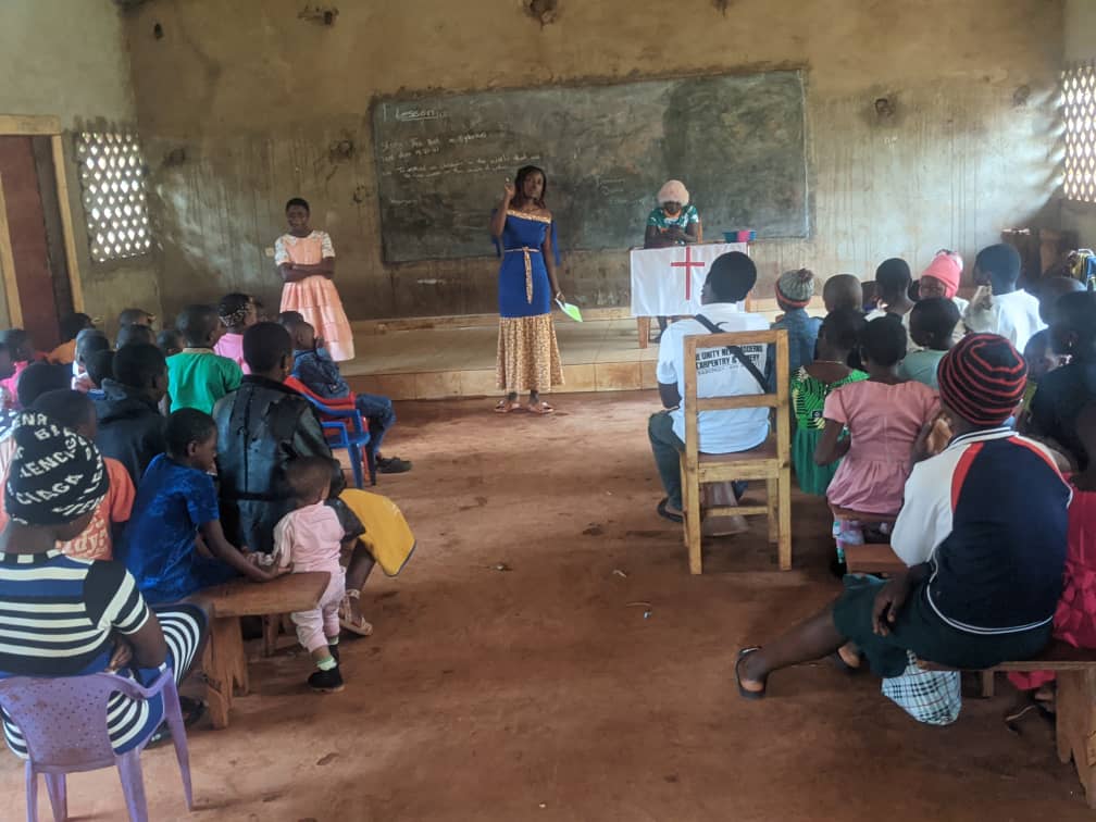 Youth Peer Educator from Finkwi, in Babungo give talks to young children in a local community church