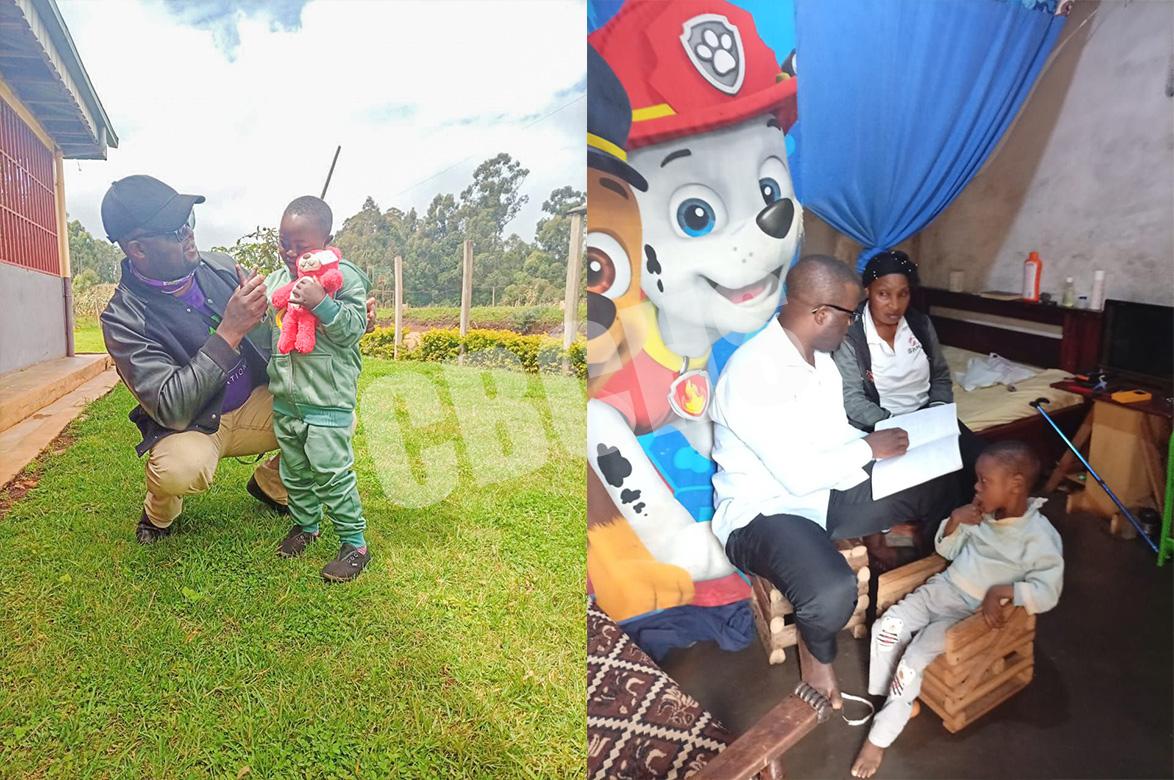 Accompanying a child in his struggles(left) Home visit in the home of a child with disabilities (right)