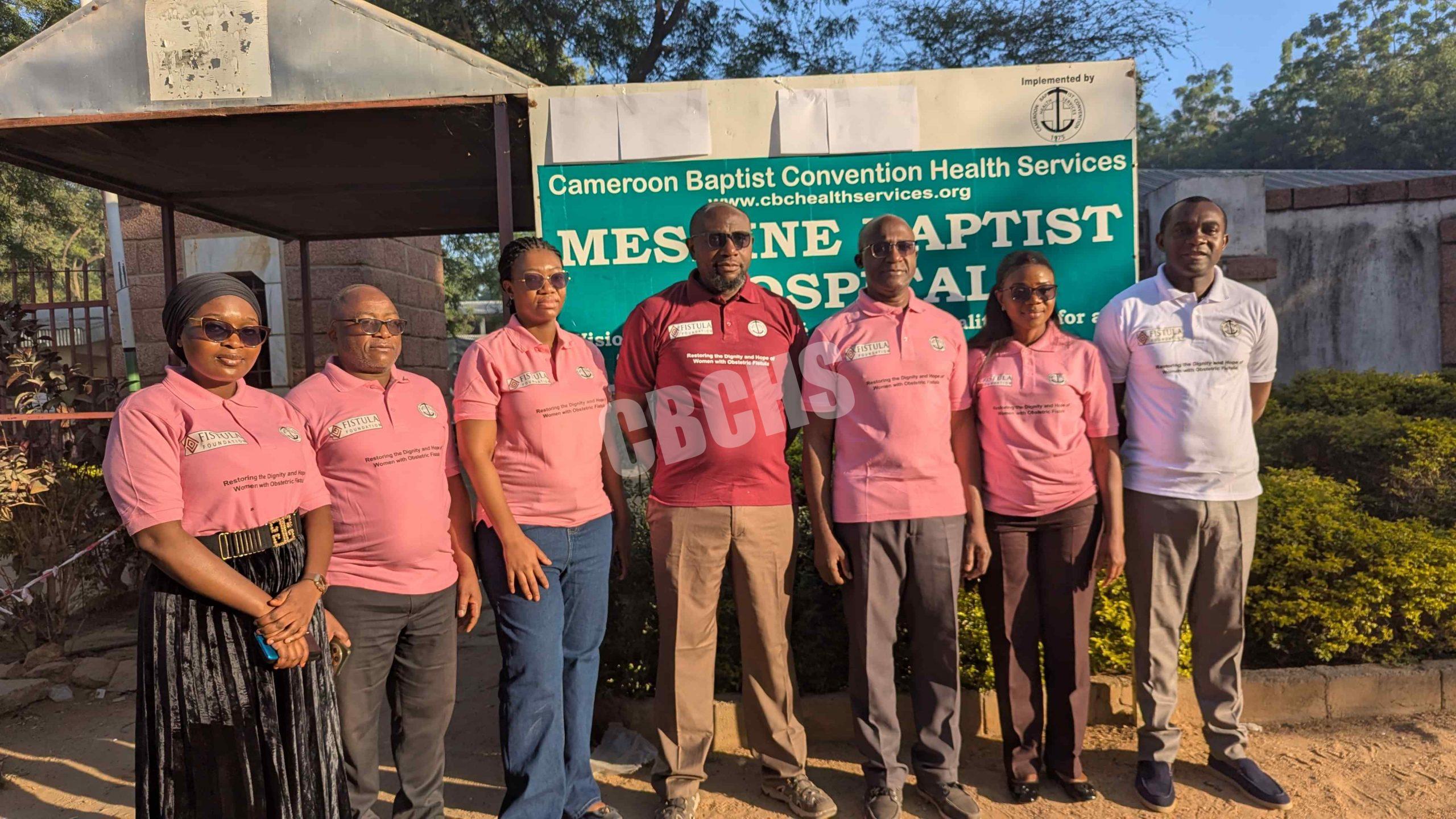 Dr. Ngock (third from right) & team from Bamenda pose with MBHM Administration