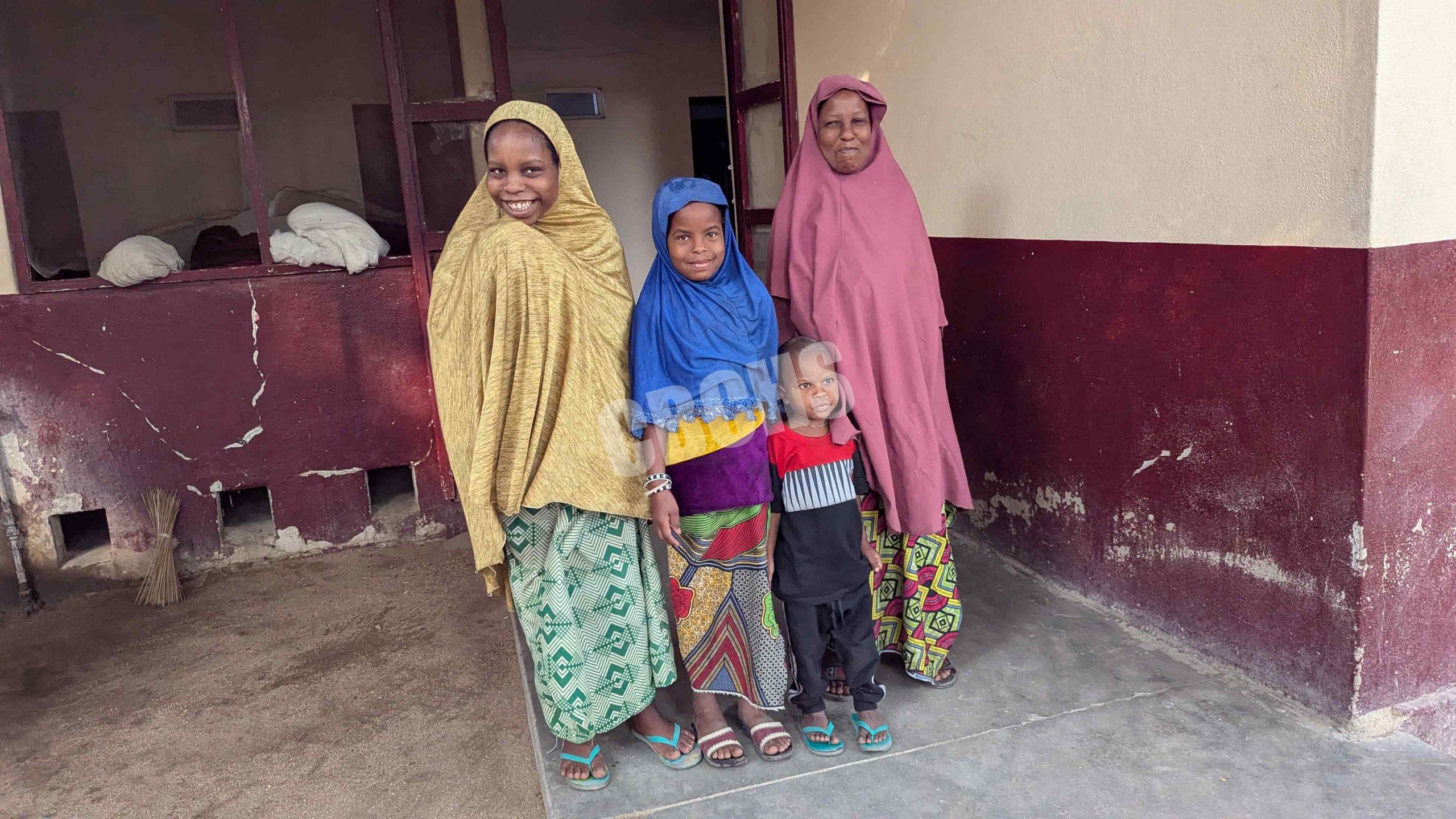 Hawa (first from left) celebrates her successful surgery with mother and siblings