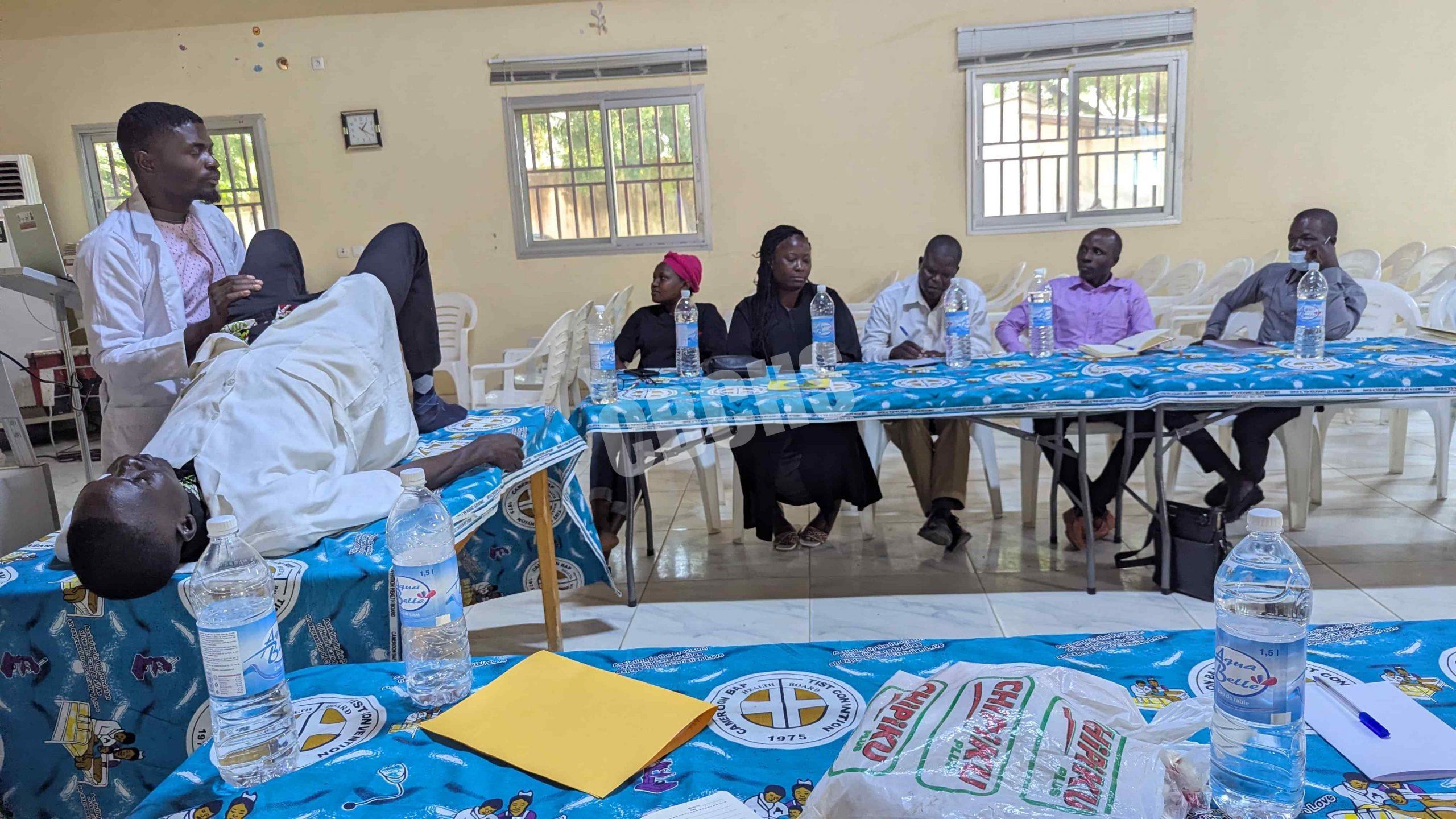 Physiotherapy exercise during training on post operation care