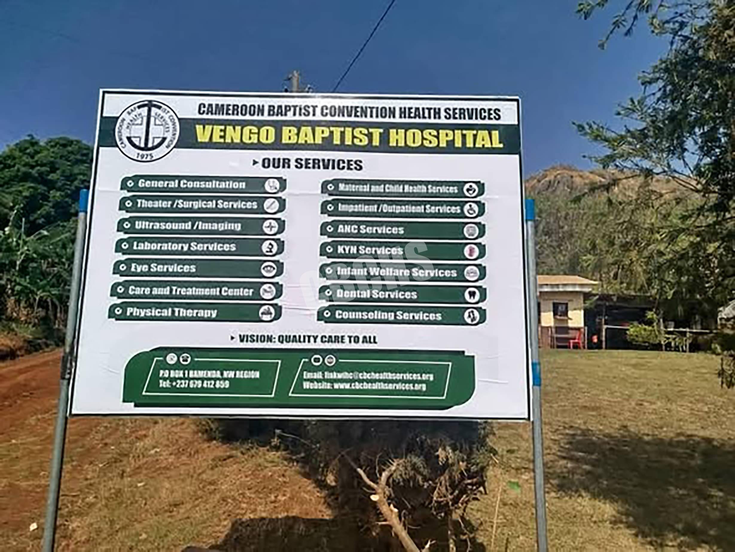 New signpost for Vengo Baptist Hospital