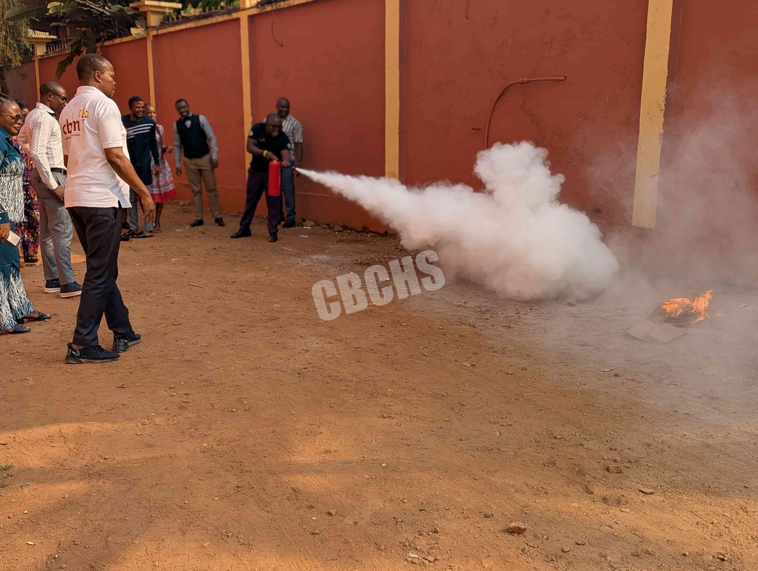 Practical session on extinguishing fire