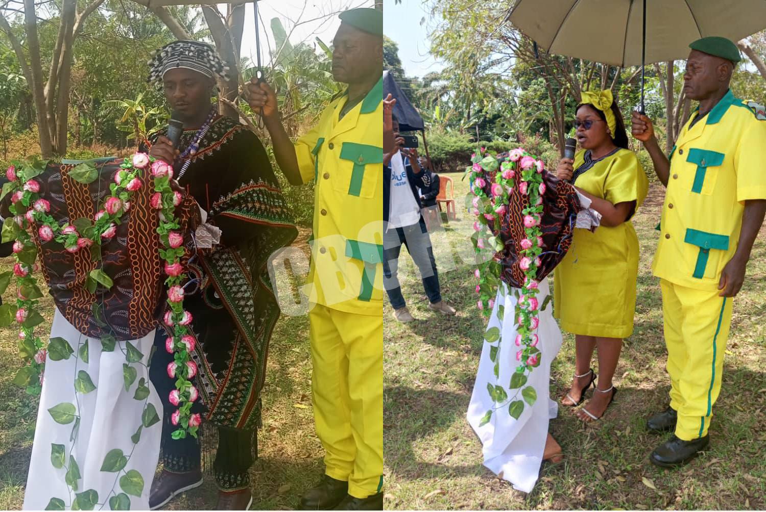The Quarter head of Finkwi expressing gratitude(Left) Chief of Finkwi Baptist Health Center delivering her speech (Right)