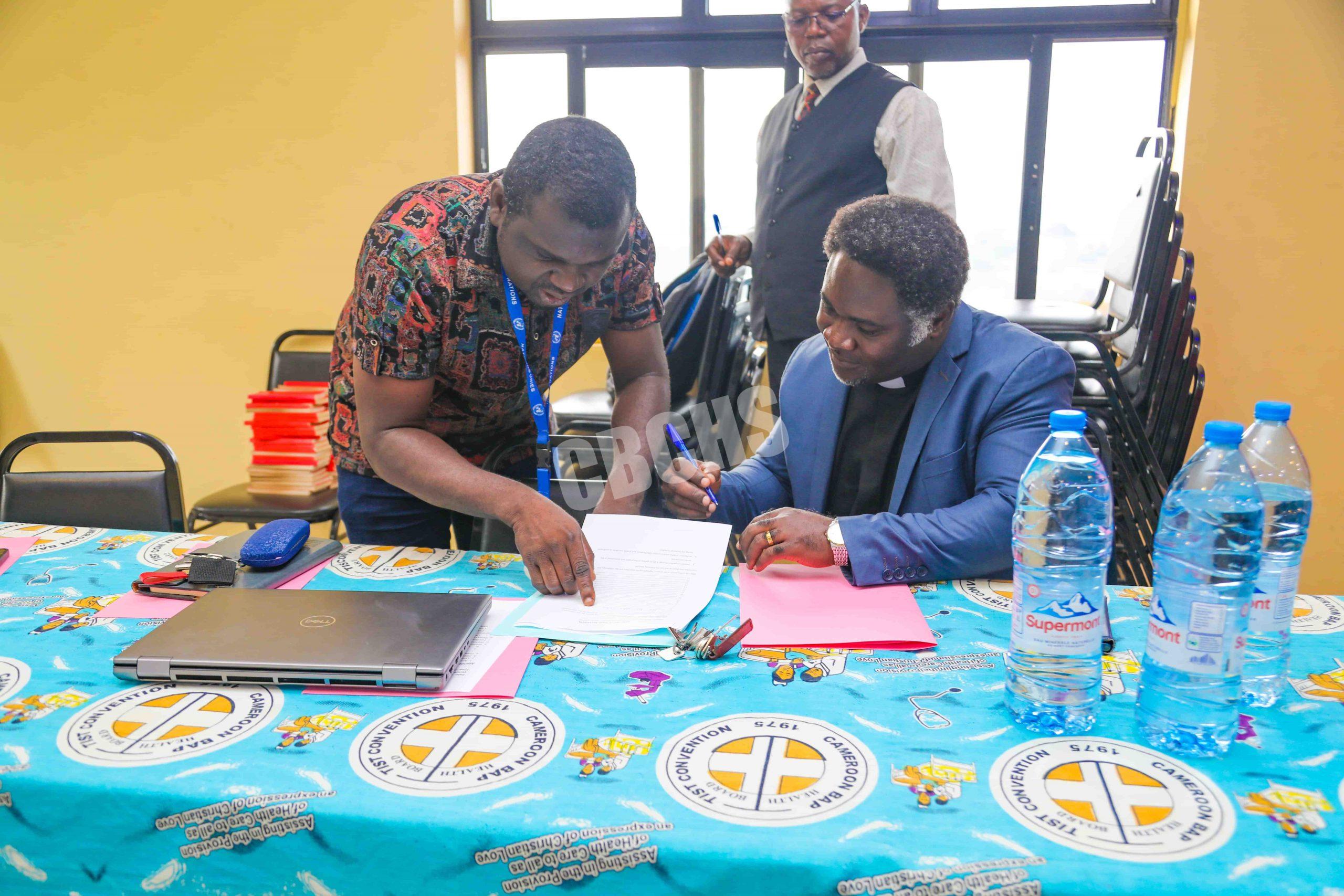 CBC EP signing Handover Documents assisted by UNDP Enjineer
