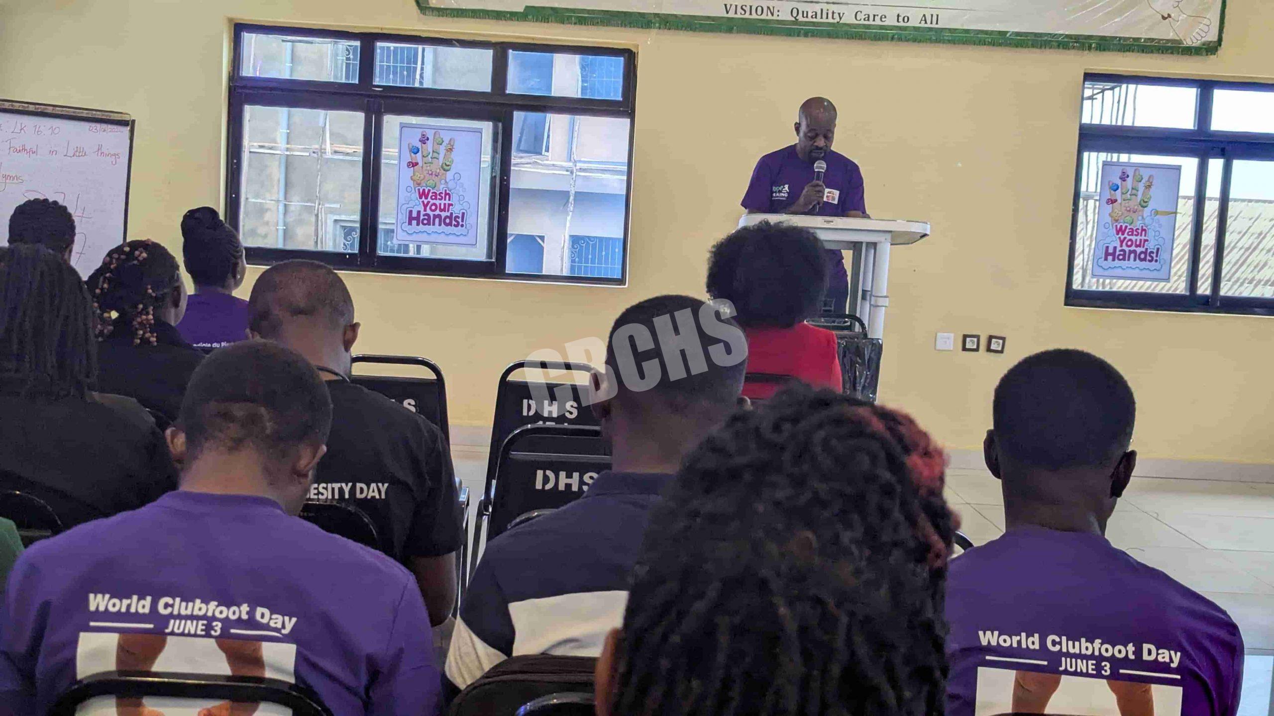 Reading of the DHS' speech on World Clubfoot Day at CBCHS Central Administration