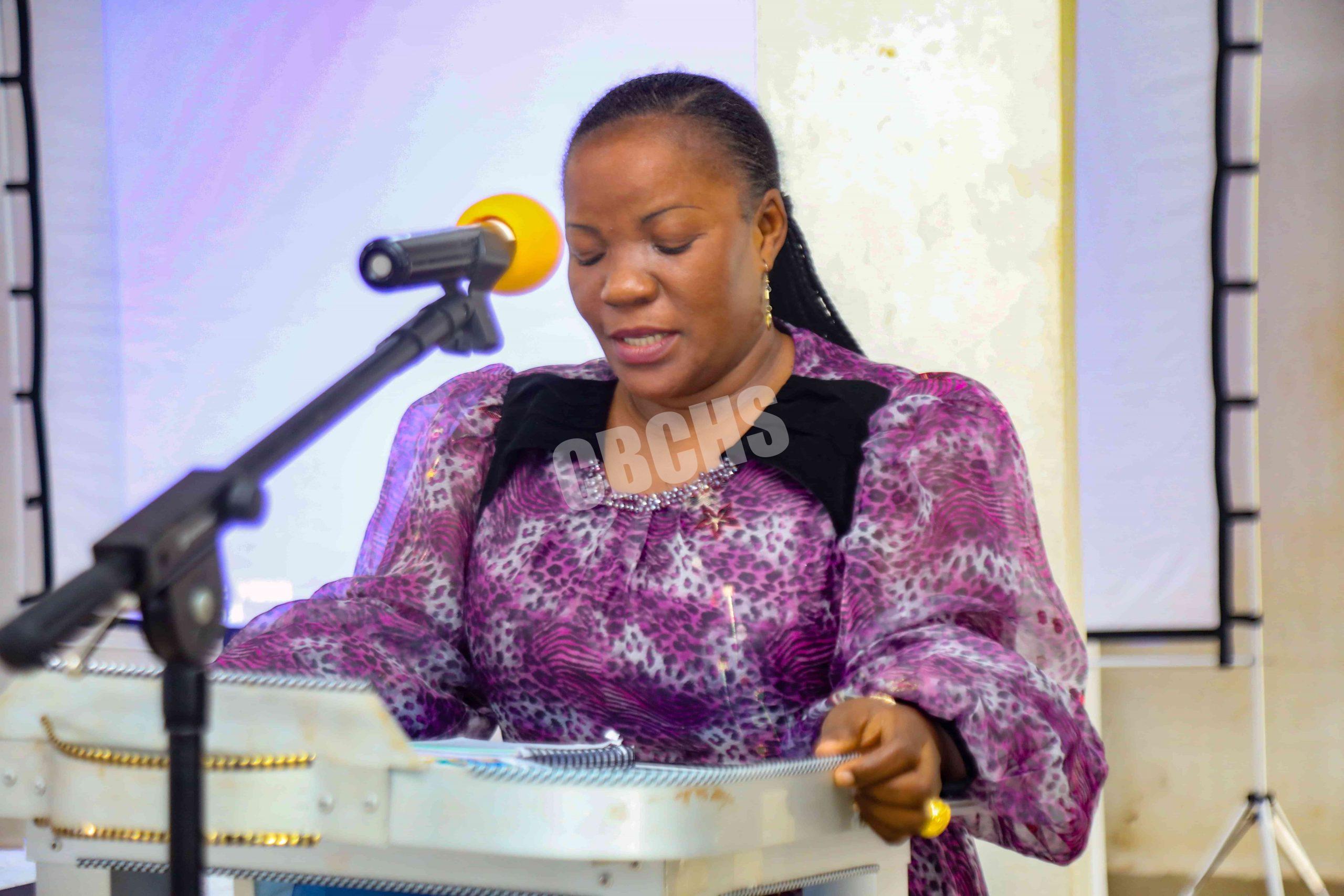 Ministry of Health's representative, Dr. Ketchaji Alice hailing the project implementer