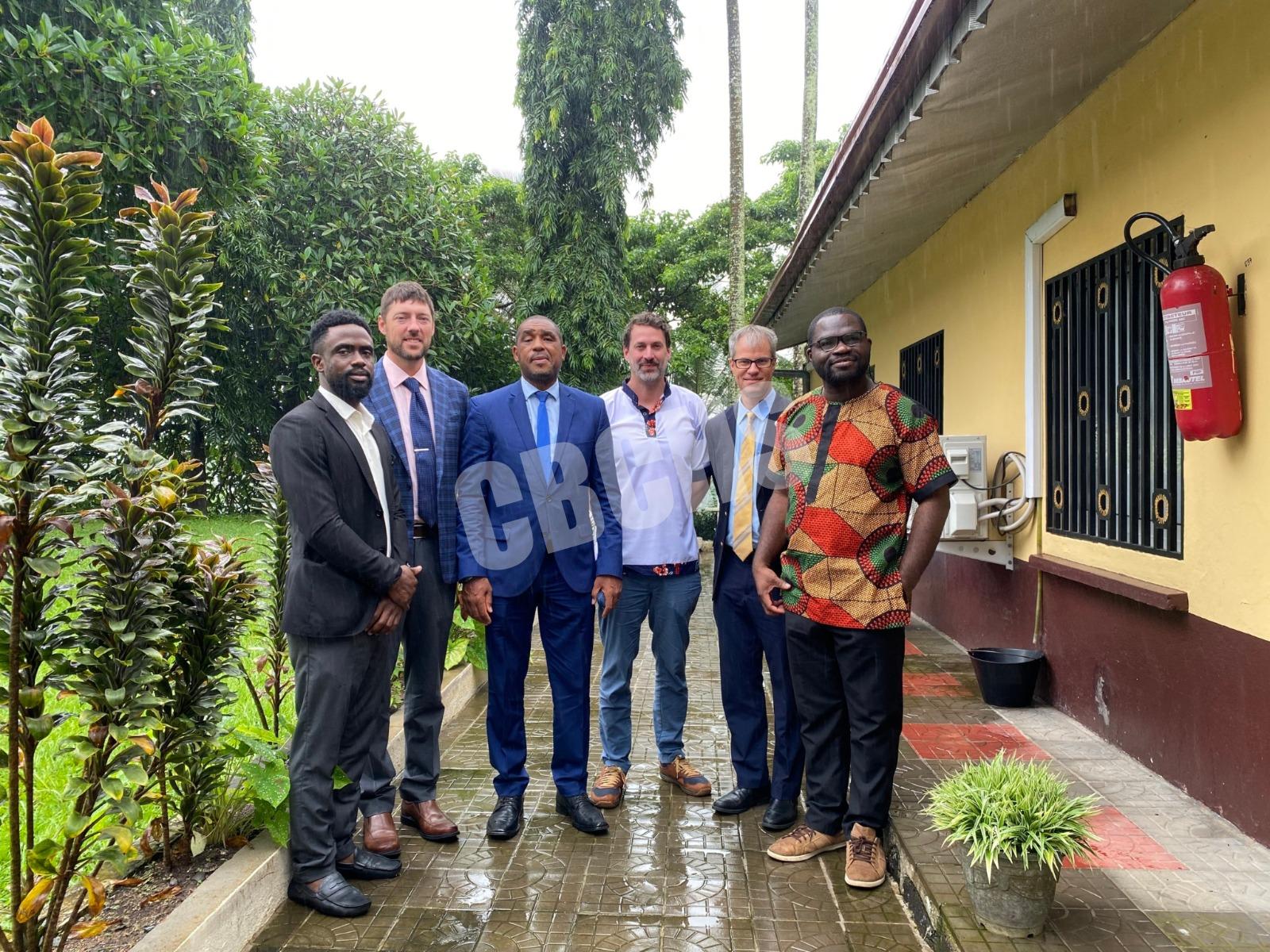 The COSECSA–PAACS accreditation team with CBCHS Director of Health Services, Mr. Ngum Samuel, during the assessment visit