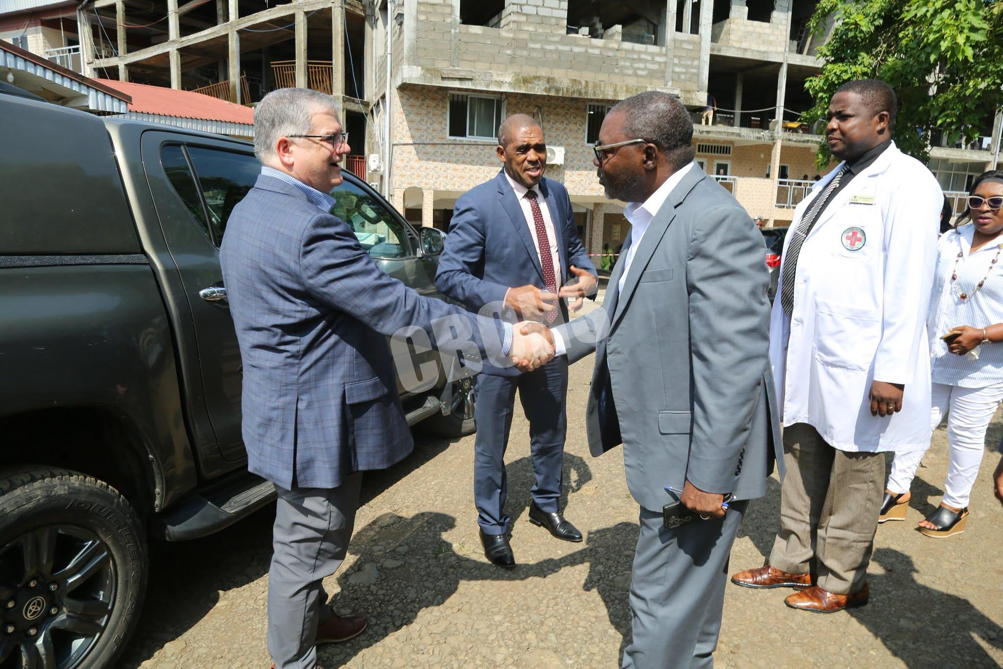 Welcoming the CEO of CCIH to Baptist Hospital Mutengene by the Administrator, Tosam Ephraim